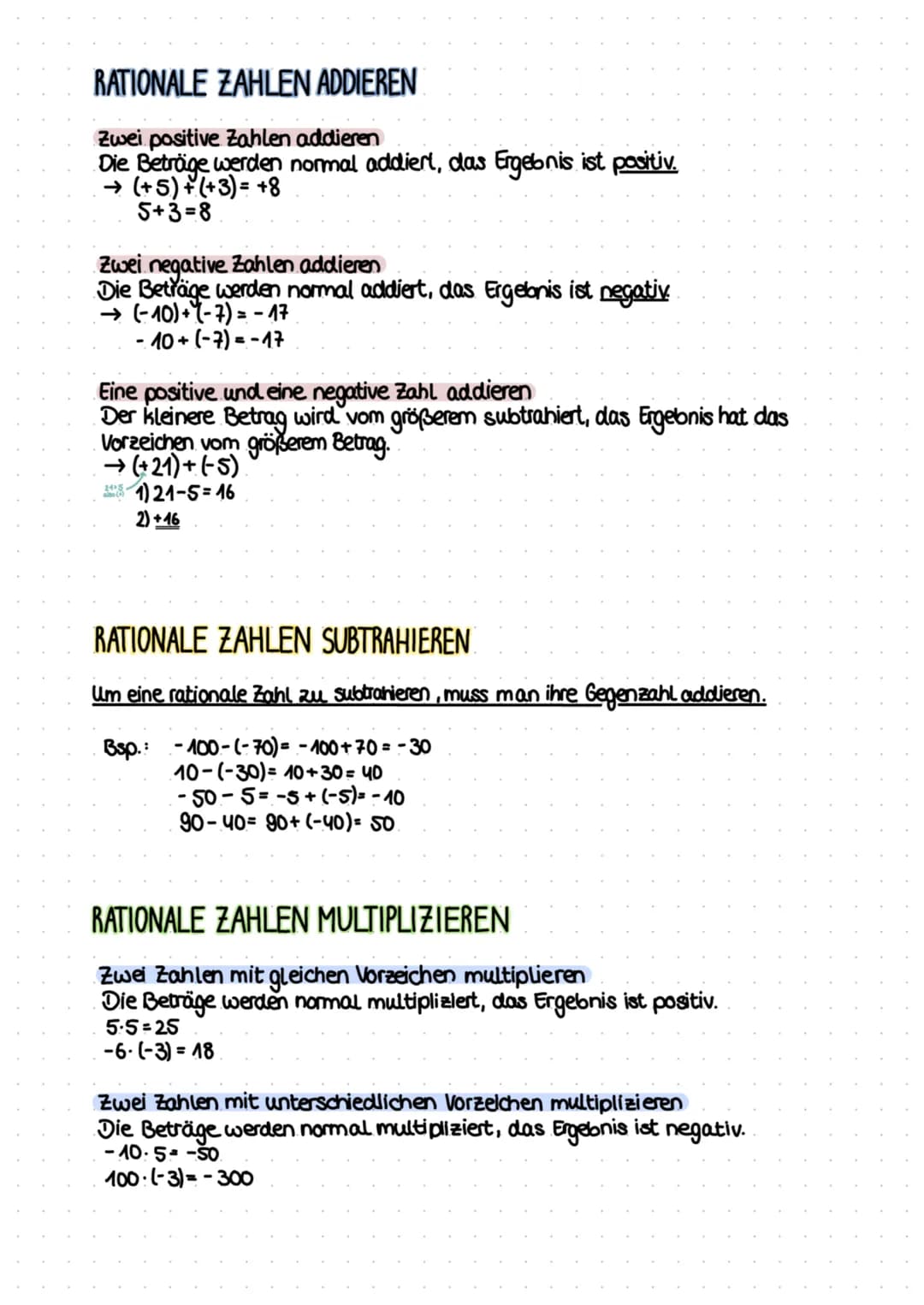 N= natürliche Zahlen (→nur ganze, positive Zahlen)
0; 1; 2; 3;....
Z= ganze Zahlen (→ alle ganzen
...;-2;-1; 0; 1; 2;....
RATIONALE ZAHLEN
Q