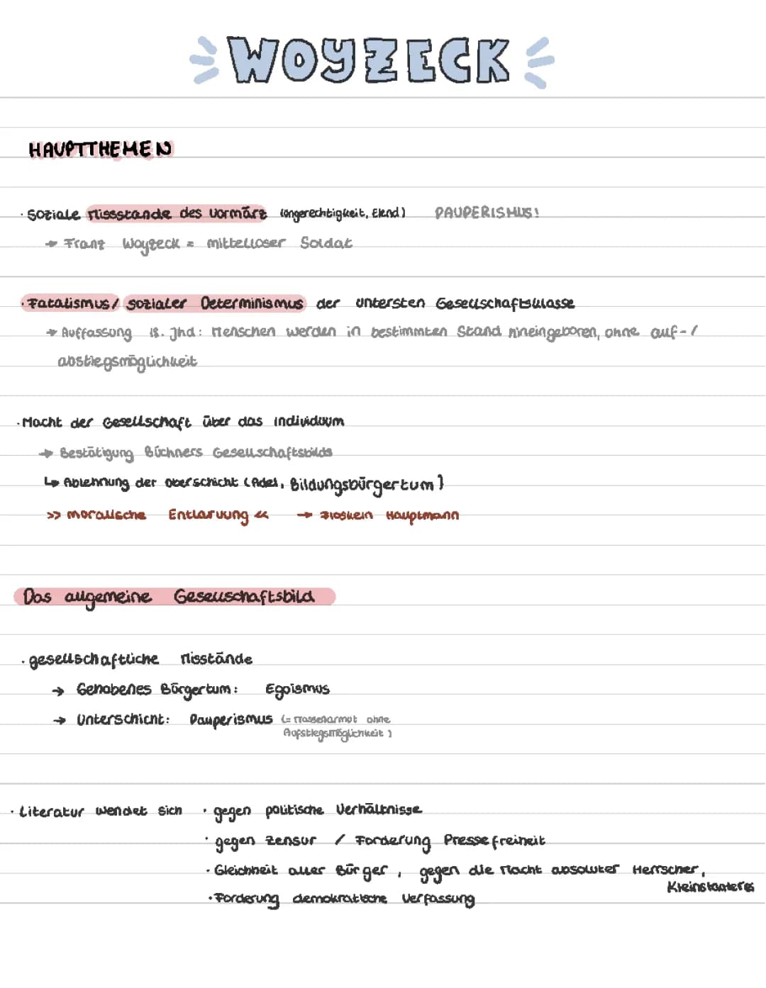 Woyzeck  Büchner, Idealismus vs. Realismus 