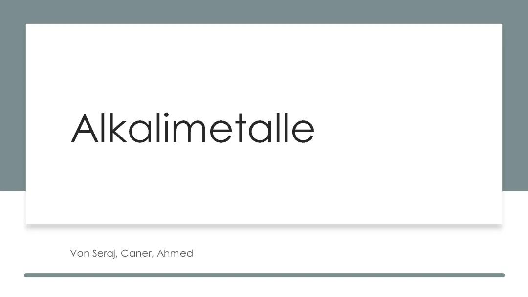 Präsentation zur Alkalimetalle