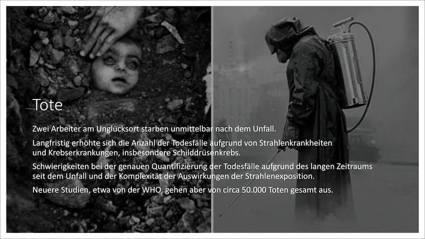 GI
Tschernobyl
Europas Schlimmste Atomkatastrophe ●
●
●
●
●
Gliederung
Allgemeines
Ursachen
Verlauf
Ausbreitung
Folgen
Tote
Vergleich mit Fu