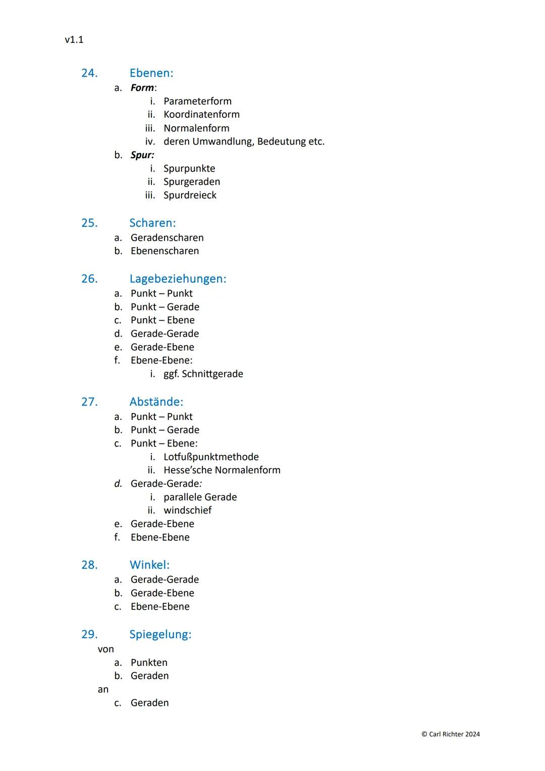 v1.1

# Mathematik Leistungskurs Abitur 2024
eine vollständige Themenliste

# 1. Analysis

1. Grundwissen:
a. Definitionsbereich
b. Werteber