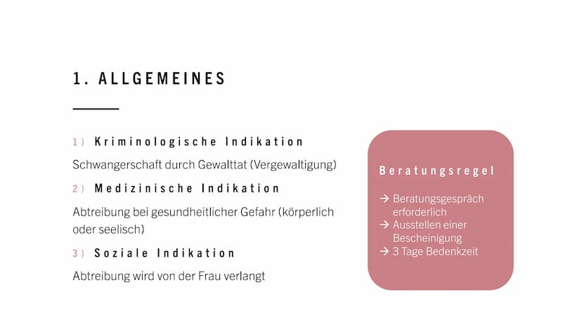 EMBRYO
12.SSW ABTREIBUNG
moralisch vertretbar?
HANNAH DE RIESE
IW12B INHALTSVERZEICHNIS
1. Allgemeines
2. Rechtliche Grundlagen
3. Gründe fü