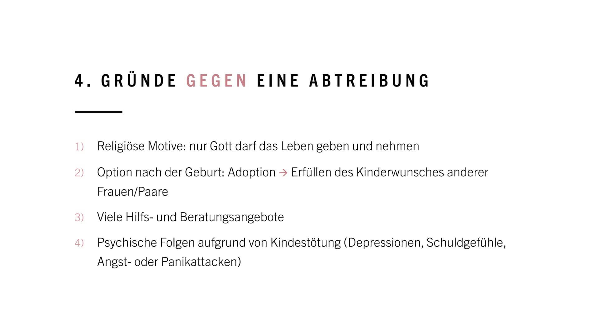 EMBRYO
12.SSW ABTREIBUNG
moralisch vertretbar?
HANNAH DE RIESE
IW12B INHALTSVERZEICHNIS
1. Allgemeines
2. Rechtliche Grundlagen
3. Gründe fü