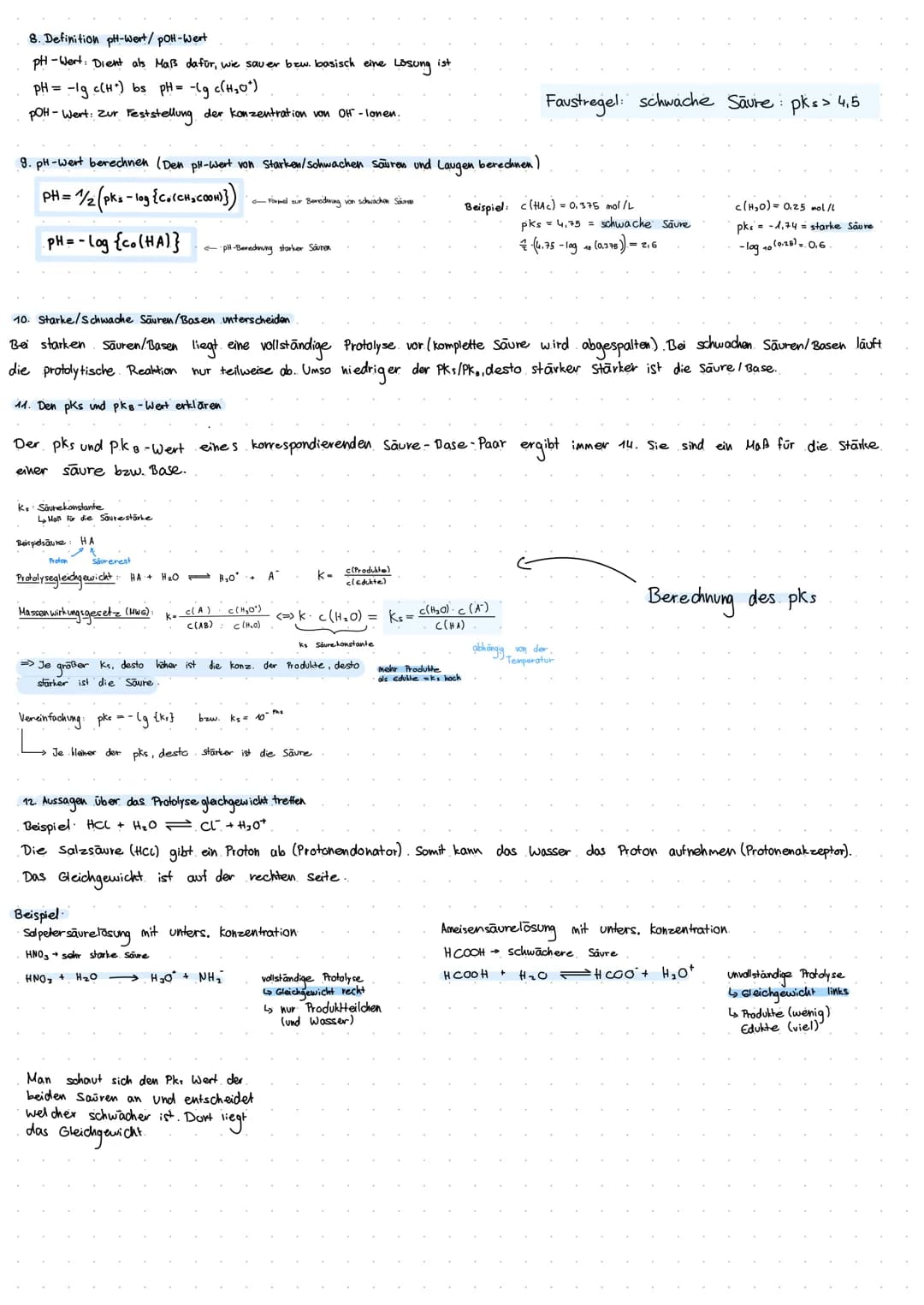 2. Protolysereaktion
> machen Lebensmittel länger haltbar
1. Generelle Eigenschaften von säuren/Basen
Säuren: PH-Wert zwischen 1-6, kann als
