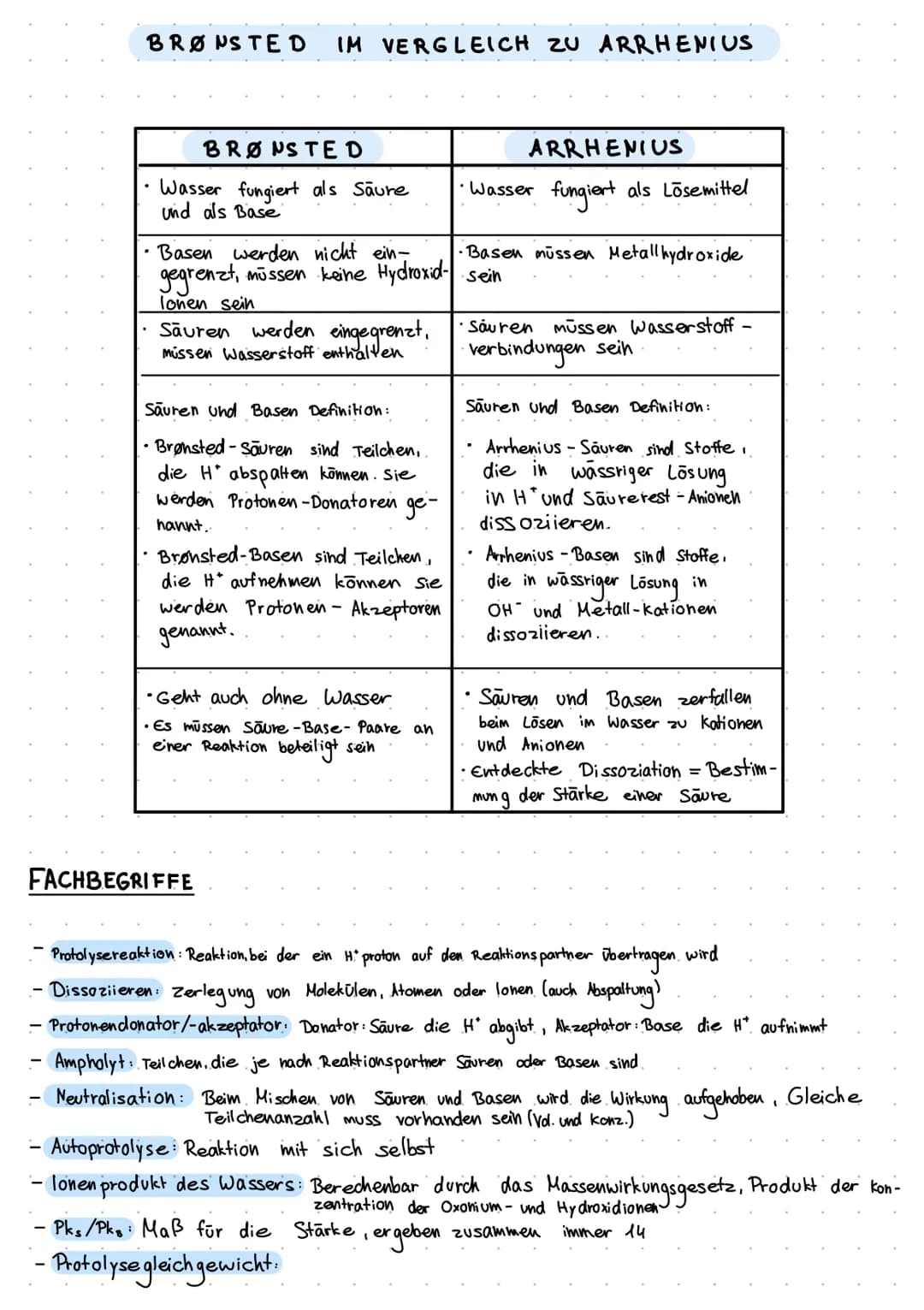 2. Protolysereaktion
> machen Lebensmittel länger haltbar
1. Generelle Eigenschaften von säuren/Basen
Säuren: PH-Wert zwischen 1-6, kann als