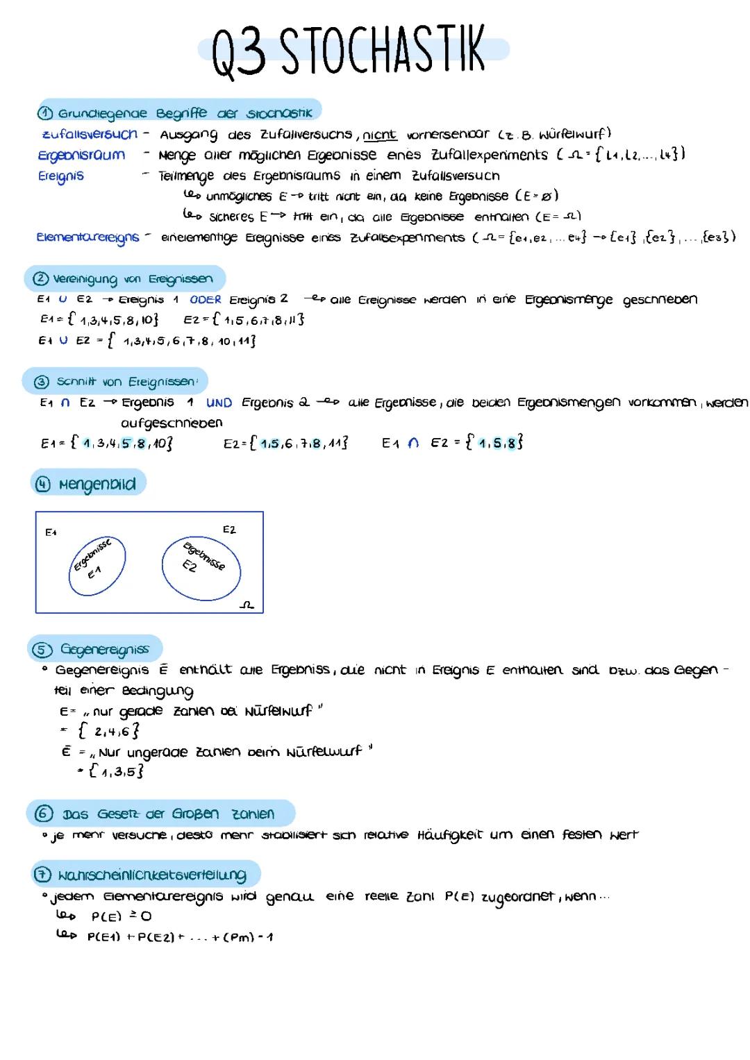 Stochastik Zusammenfassung: Einfache Erklärungen, Formeln und Beispiele (PDF)