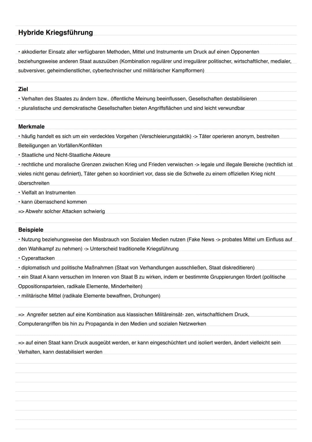 Krieg
Powi Krieg und Frieden
organisierter, mit Waffengewalt/Streitkräften fortgeführter Konflikt zwischen mindestens zwei Seiten
Formen (Be