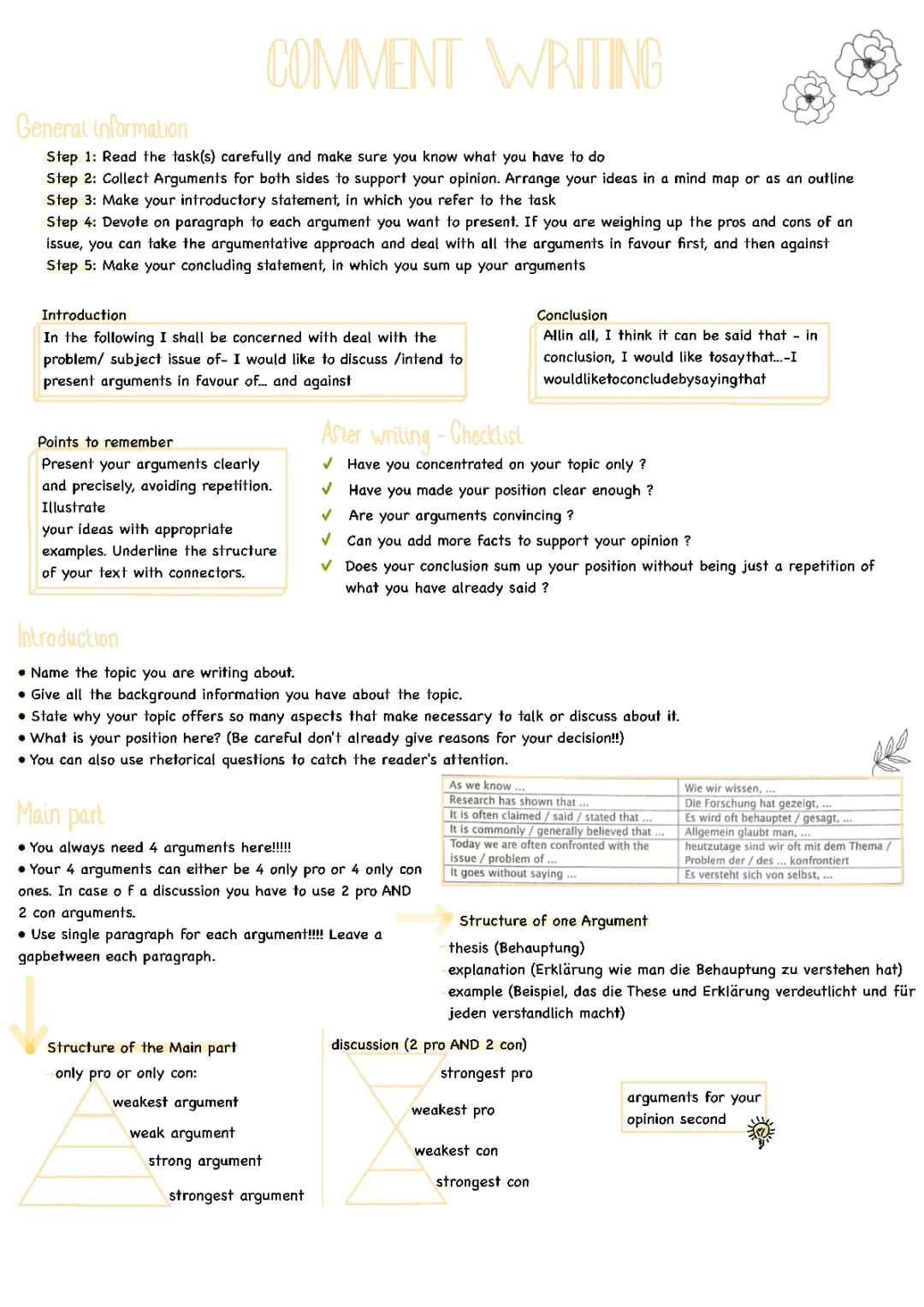 Comment writing 