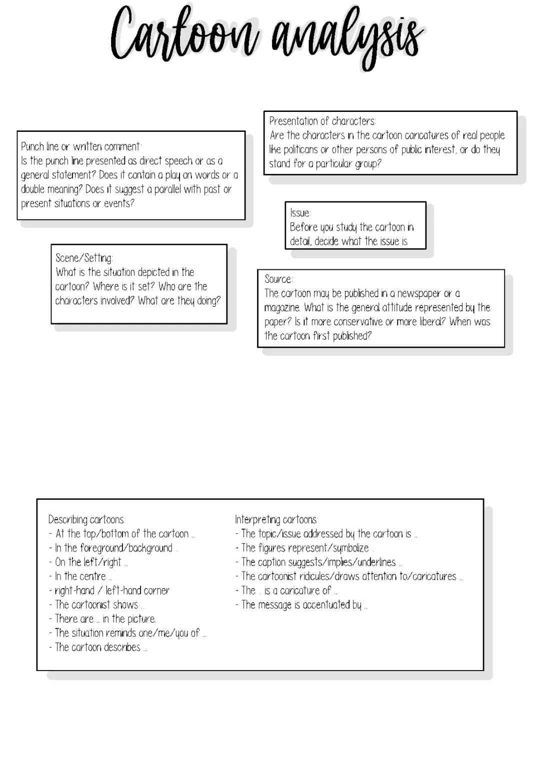 Cool Cartoon Analysis Examples and Tips for Your English Test