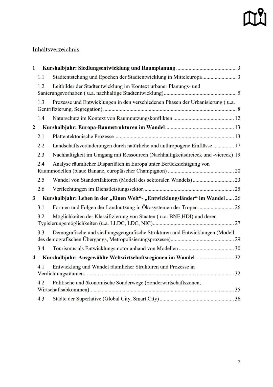 mi
Erdkunde ABI 2023 Inhaltsverzeichnis
1 Kurshalbjahr: Siedlungsentwicklung und Raumplanung
1.1 Stadtentstehung und Epochen der Stadtentwic