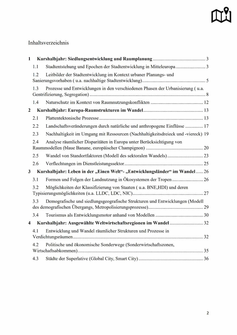 mi
Erdkunde ABI 2023 Inhaltsverzeichnis
1 Kurshalbjahr: Siedlungsentwicklung und Raumplanung
1.1 Stadtentstehung und Epochen der Stadtentwic