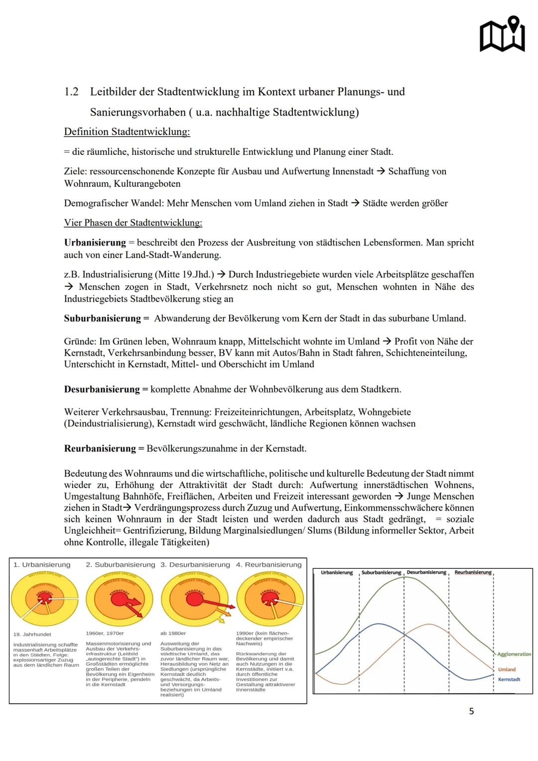 mi
Erdkunde ABI 2023 Inhaltsverzeichnis
1 Kurshalbjahr: Siedlungsentwicklung und Raumplanung
1.1 Stadtentstehung und Epochen der Stadtentwic