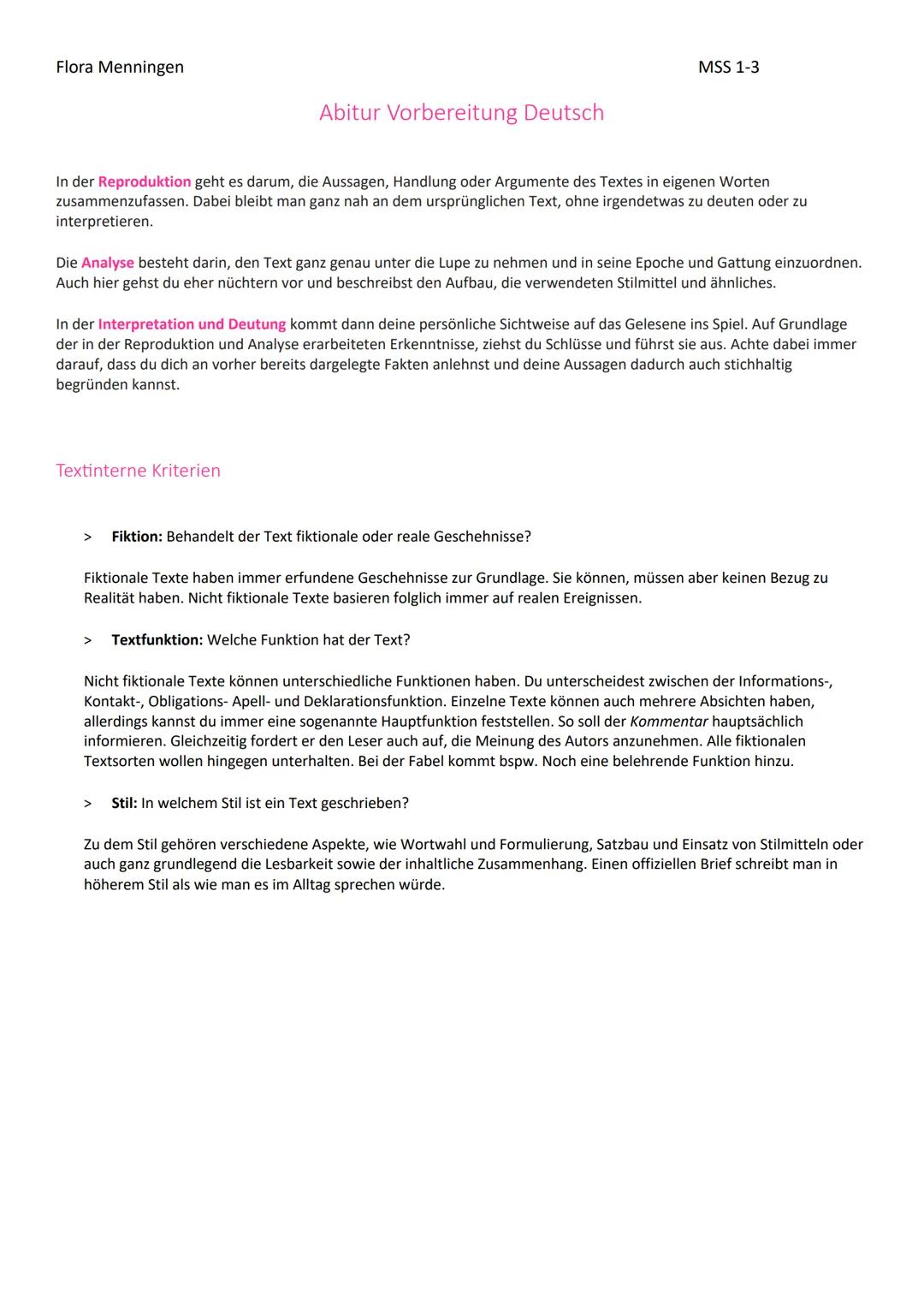 Flora Menningen

MSS 1-3

Abitur Vorbereitung Deutsch

In der Reproduktion geht es darum, die Aussagen, Handlung oder Argumente des Textes i