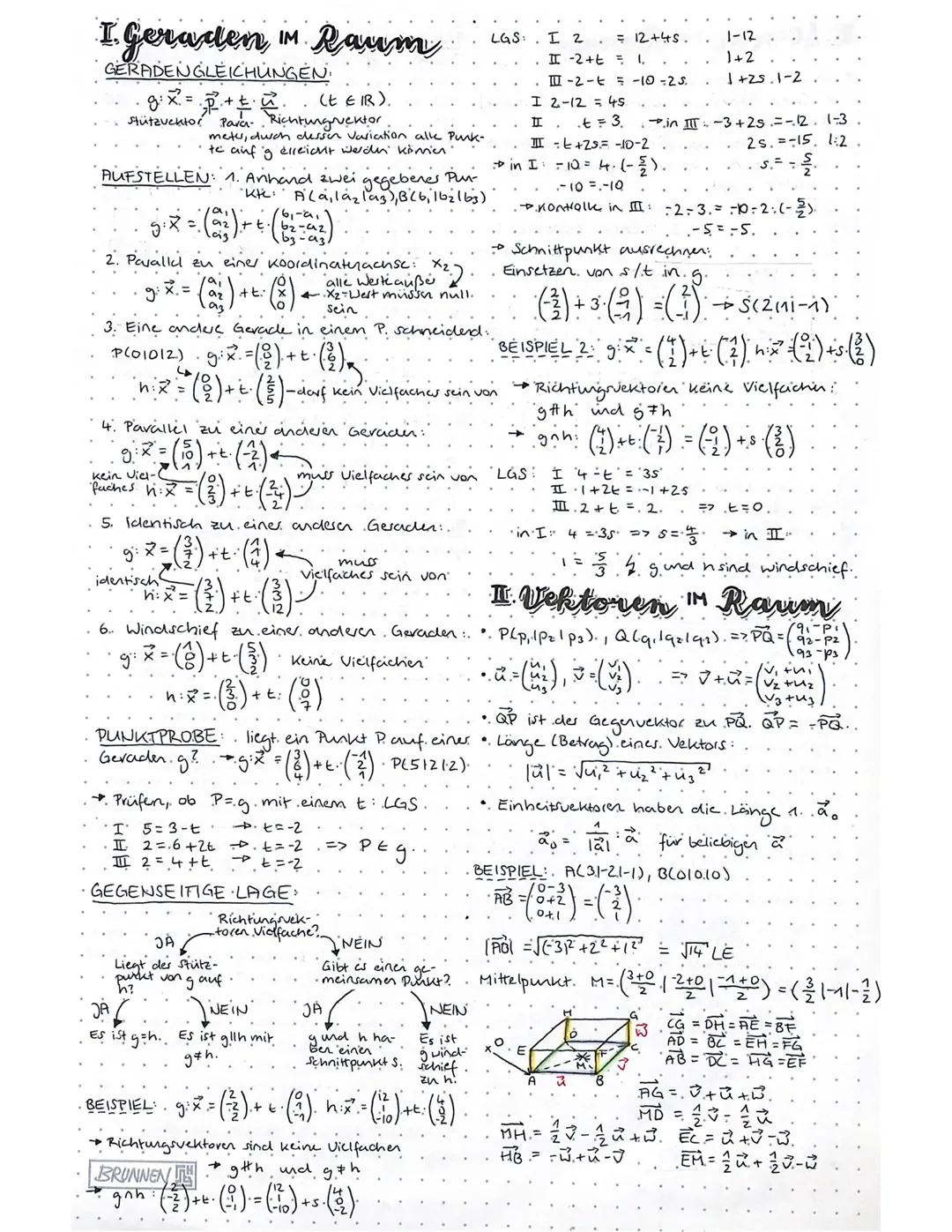 I. Geraden IM. Raum
GERADEN GLEICHUNGEN
(EEIR).
8: x² = ₂2²₁ +²₁
Stützvektor Para Richtungsvektor
AUFSTELLEN: 1. Anhand zwei gegebenes Pun-

