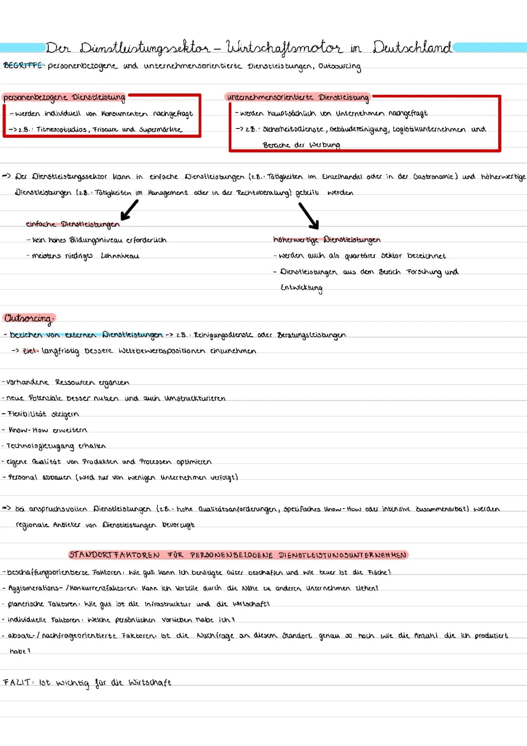 Personenbezogene und Unternehmensorientierte Dienstleistungen in Deutschland: Beispiele und Defintionen