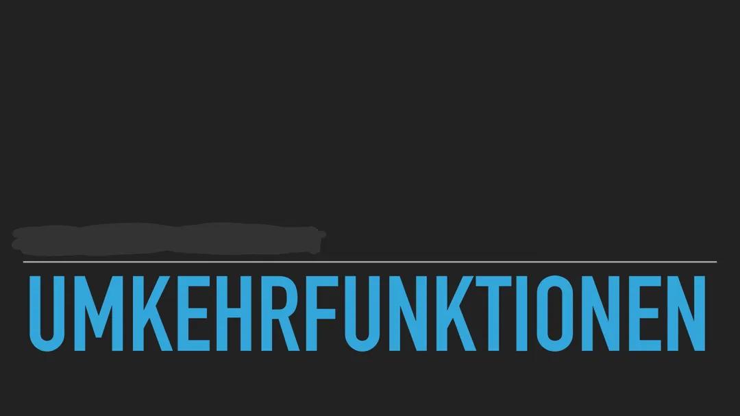 Umkehrfunktion
