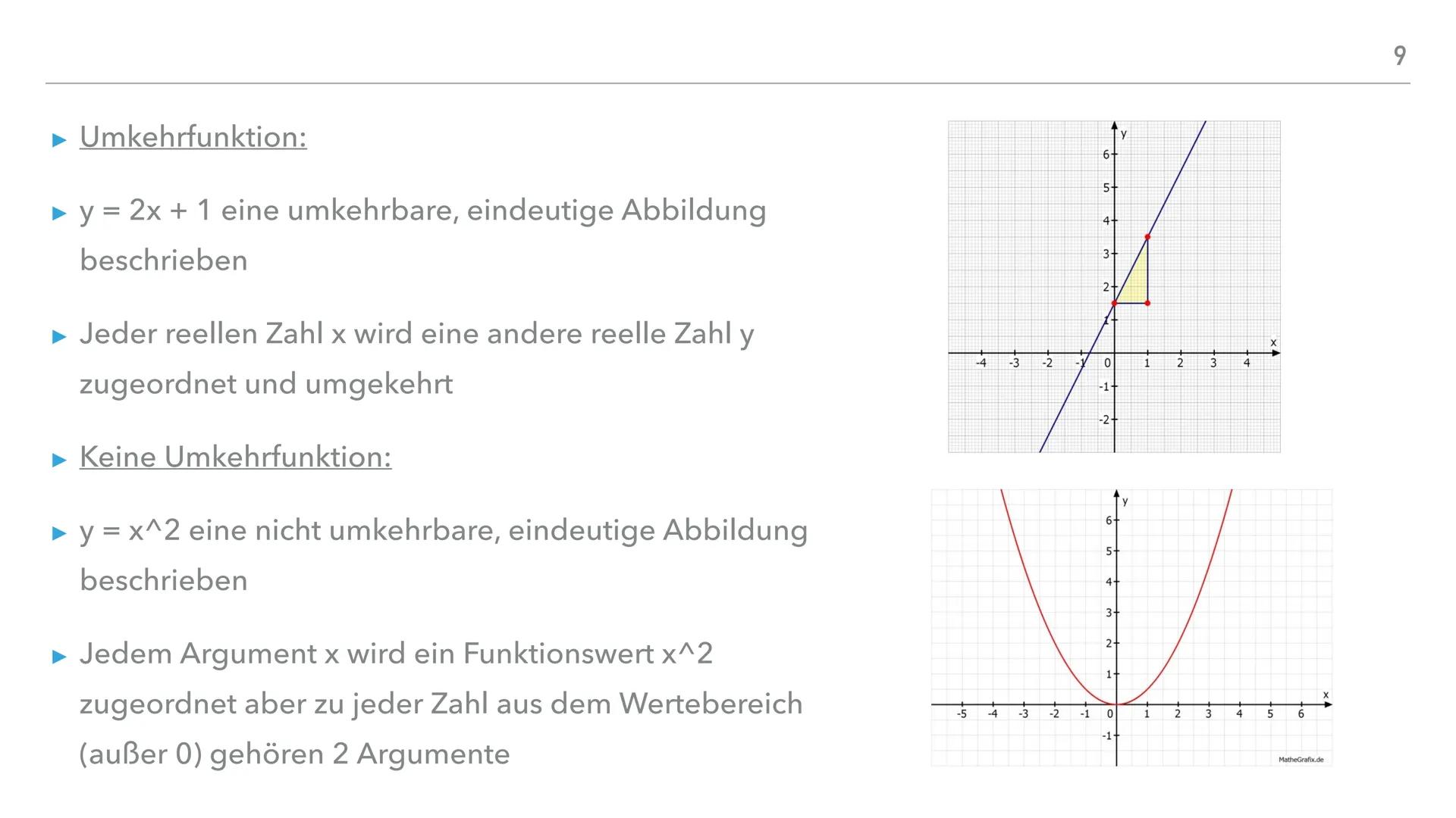 UMKEHRFUNKTIONEN INHALTSVERZEICHNIS

- Was ist eine Umkehrfunktion?

- Wann ist eine Funktion umkehrbar?

- Wann wird die Umkehrfunktion gen