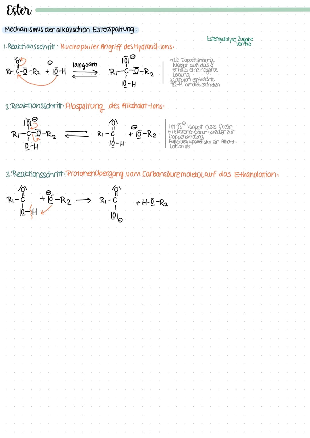 Die veresterung:
1. Reaktionsschritt: Protonierung des Carbony Isauerstoff atoms.
R-C-0-H
Carbonsäure
R-
+H*.
101
10-H
I
→R-C
2. Reaktionssc