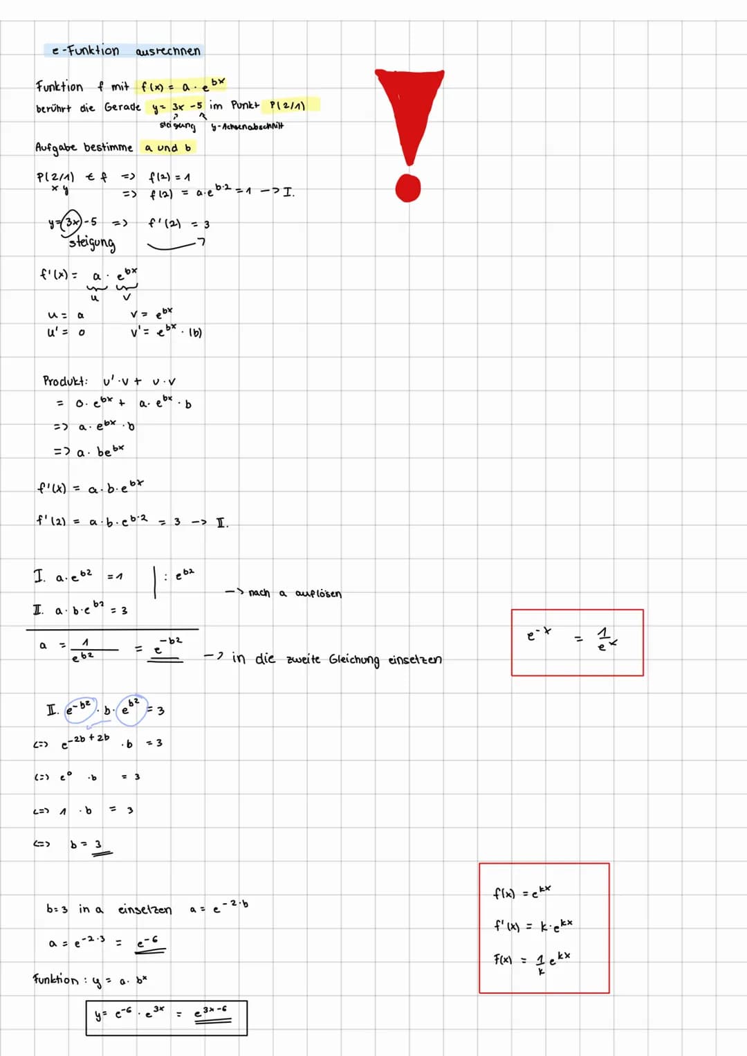 MATHE exponential-Funktionen
zur Basis a
f(x) = a* = ex in (a); a so
[eº = ^ ; e^² = e ; ex .ey = ex+y]
f(x) = ekt
f'(x)= k·ekk
F(x) =
1ekx

