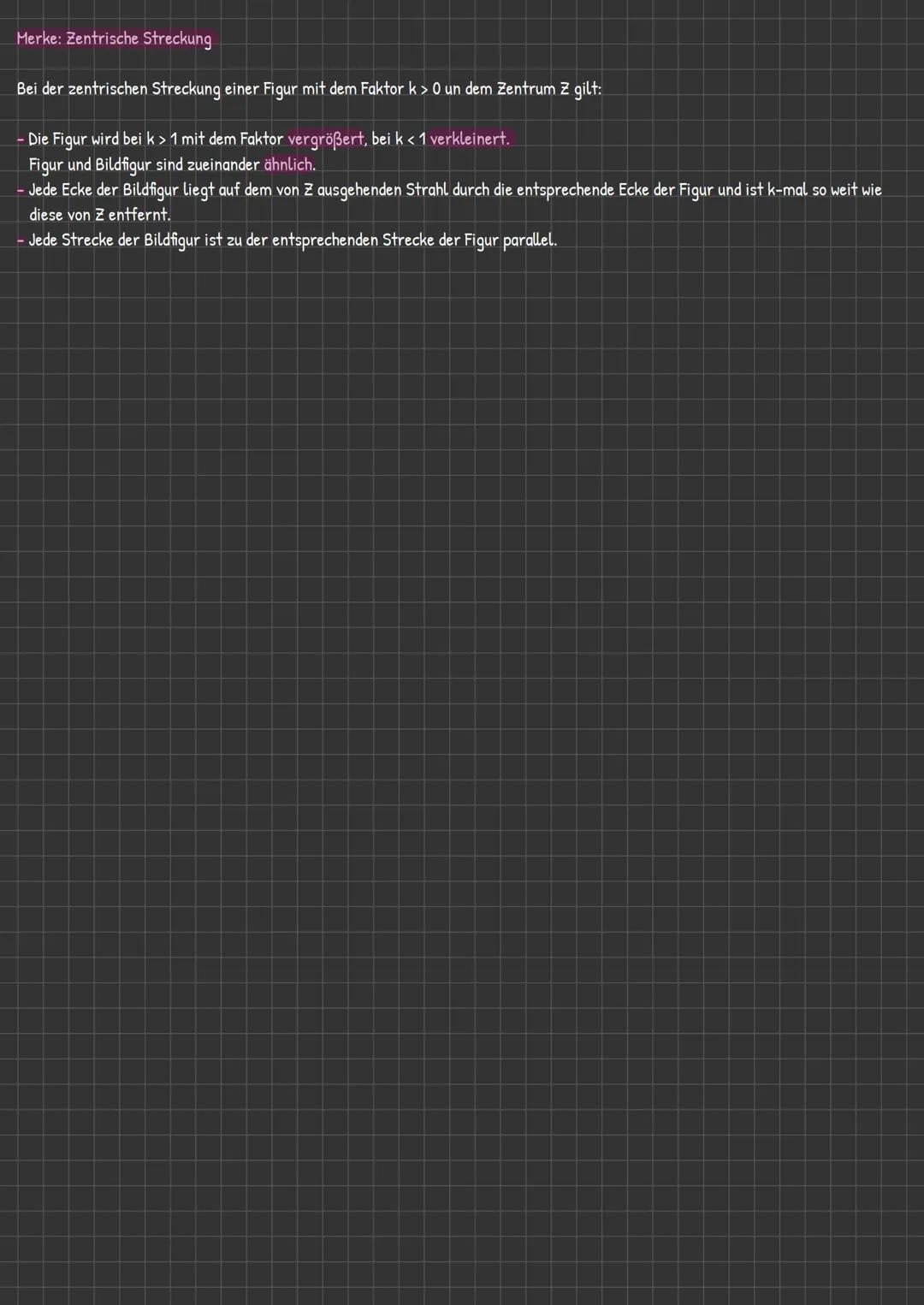 # Zentrische Streckung

Eine maßstäbliche Vergrößerungoder Verkleinerung einer Figur kann man mithilfe einer zentrischen Streckung erhalten.