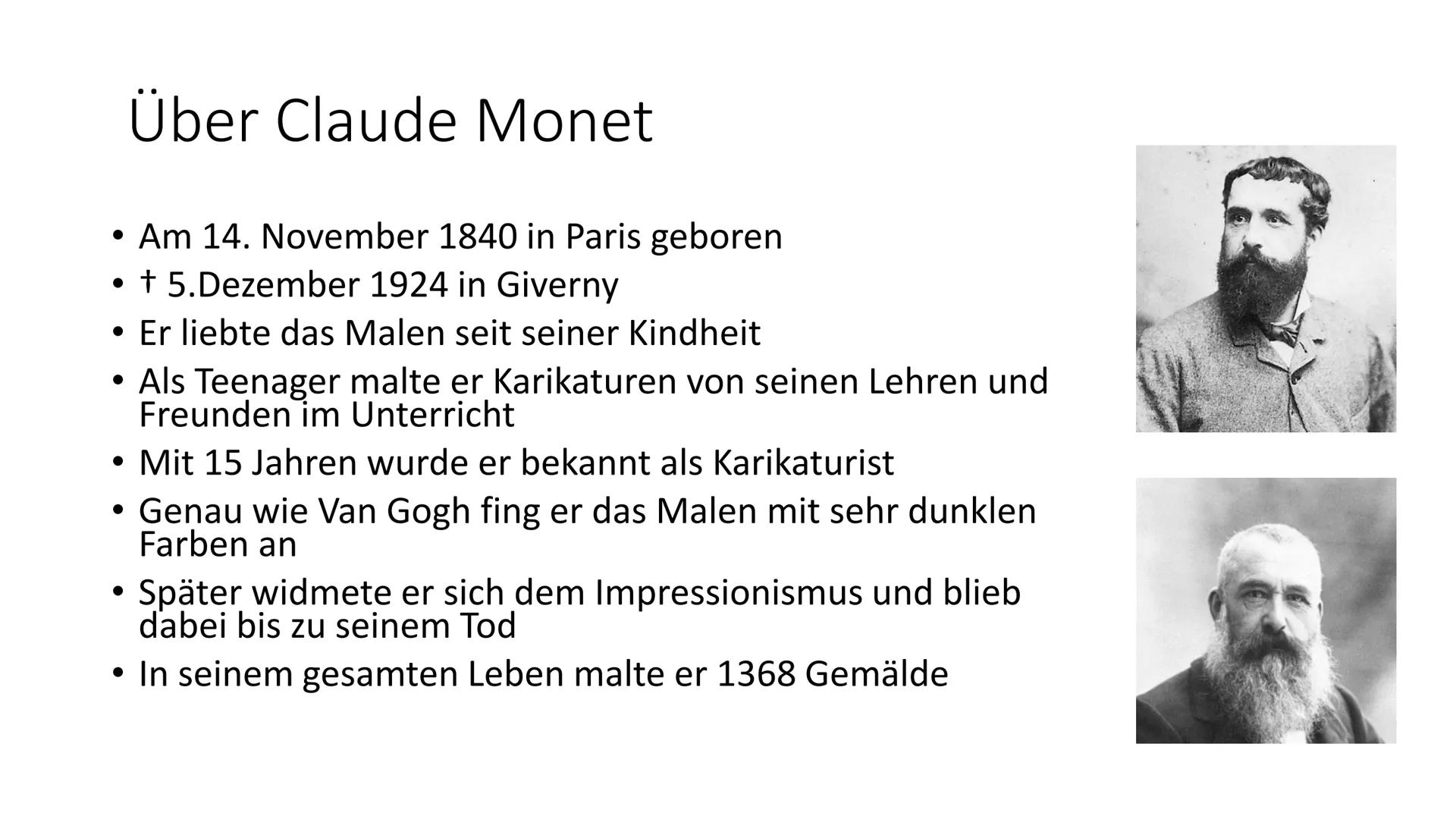 (Oscar)Claude Monet
Französischer Impressionist Weg im Garten Giverny (1902) Über Claude Monet
• Am 14. November 1840 in Paris geboren
• t 5