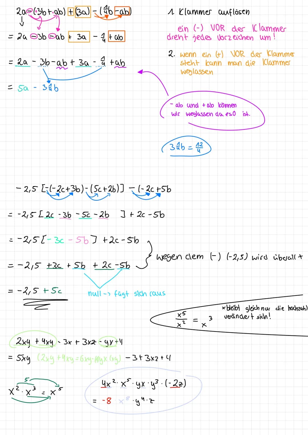 Terme mit Variablen vereinfachen:
2x + 3x = 5x
2x + 3y + 4x + 7y
10x - 179 + 3x
X + x + x + X
X
X
y
X
+9+y = 3.9.
· X
у
= 3x + 3.2
= 3x + 6
