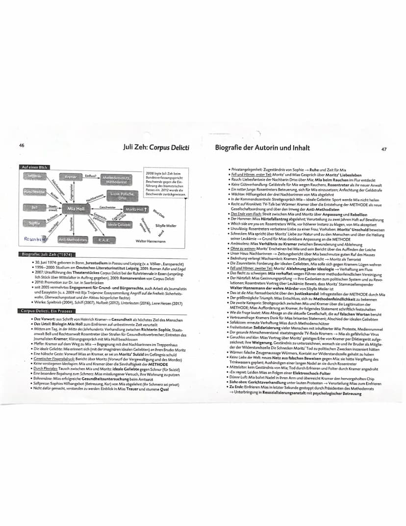 Kapitelüberschriften des Romans ,,Corpus Delicti"
(Lösung)
viele kurze und sehr kurze Kapitel,
eher unkonventionelle Überschriften,
formal u