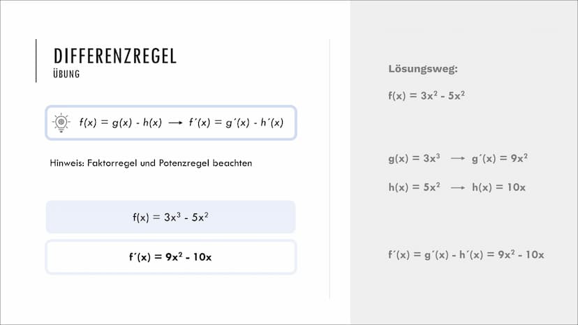 +x
| | ·|·
J
+-
X÷
REGELN ZUR ABLEITUNG
0-00
-0-0-0-
-00-0
0-00
Mathematik 5.
QUOTIENTEN-
REGEL
4.
EXPONENTIAL-
FUNKTIONEN
1.
SUMMEN-
/DIFFE
