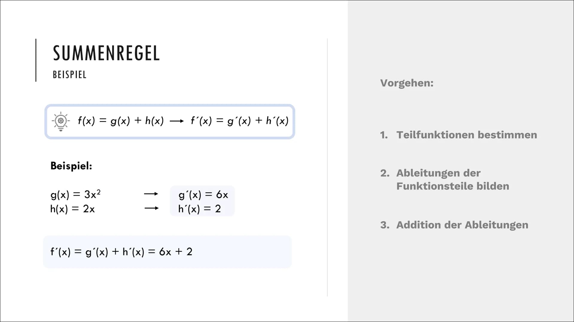 +x
| | ·|·
J
+-
X÷
REGELN ZUR ABLEITUNG
0-00
-0-0-0-
-00-0
0-00
Mathematik 5.
QUOTIENTEN-
REGEL
4.
EXPONENTIAL-
FUNKTIONEN
1.
SUMMEN-
/DIFFE