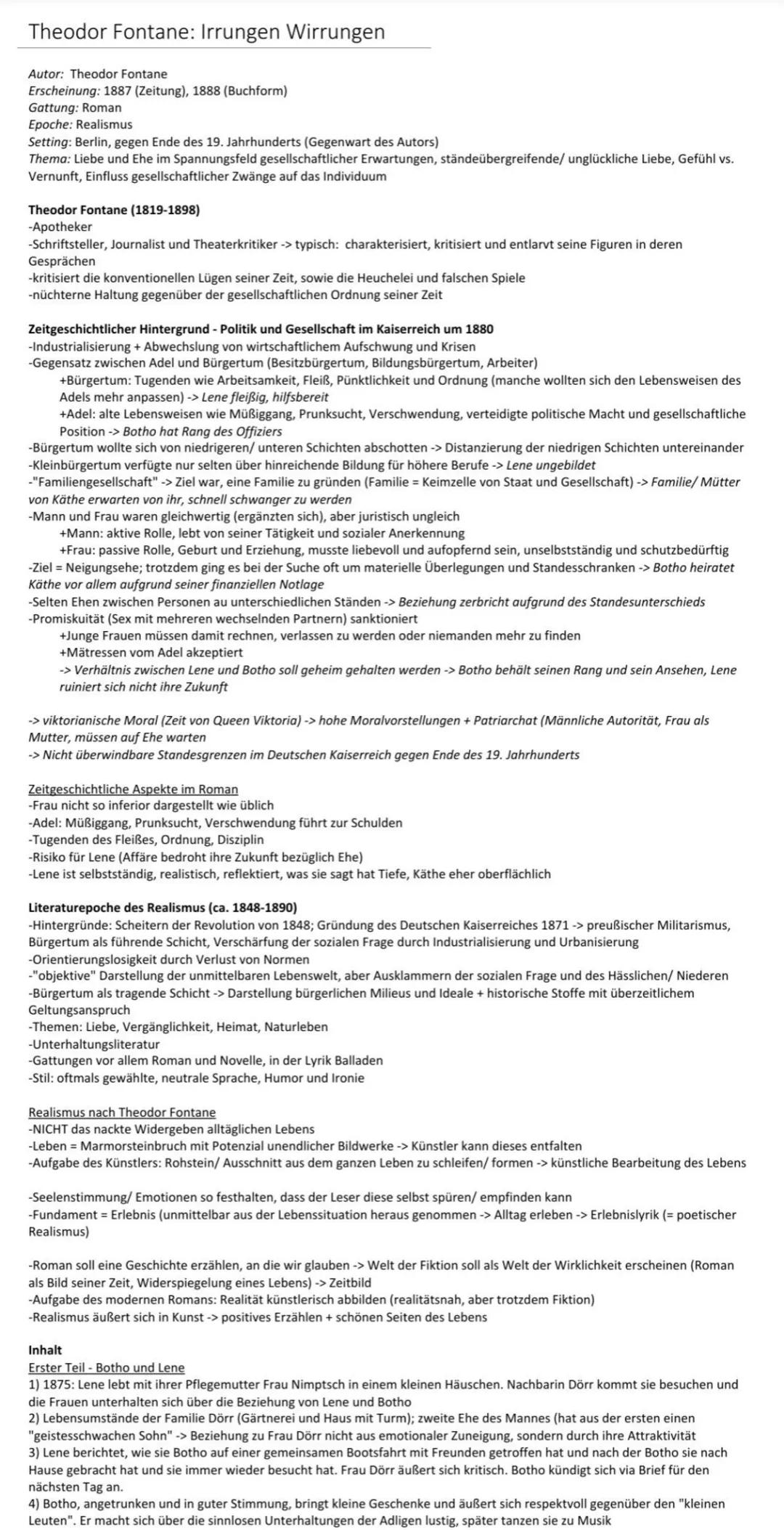 # Theodor Fontane: Irrungen Wirrungen

Autor: Theodor Fontane
Erscheinung: 1887 (Zeitung), 1888 (Buchform)
Gattung: Roman
Epoche: Realismus
