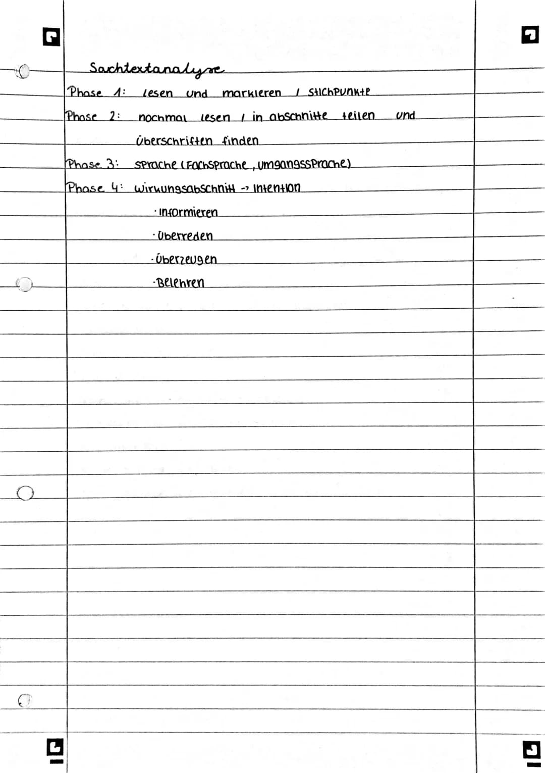 IGI
Sachtextanalyse
Phase 1:
Phase 2: nochmal lesen / in abschnitte teilen
überschriften finden
Lesen und markieren/ Stichpunkte
Phase 3:
Ph