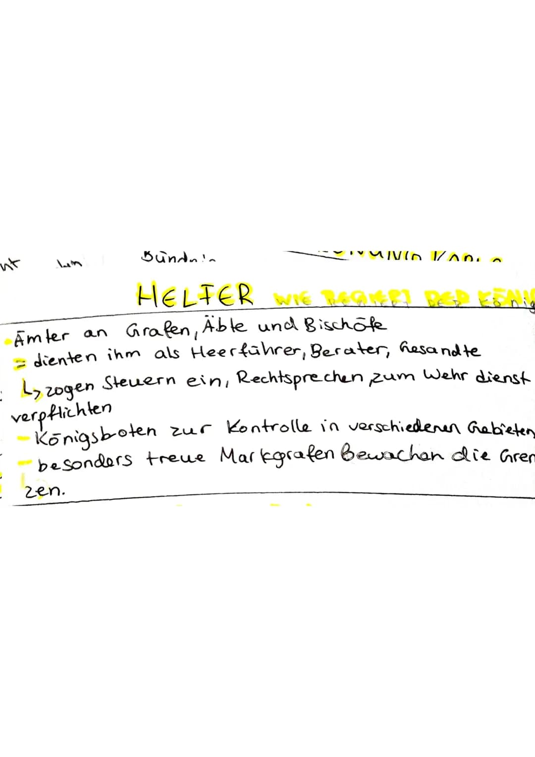 Bündnin
HELFER WIE DEQUIER? DED to nie
Amter an Grafen, Äble und Bischöfe
- dienten ihm als Heerführer, Berater, hesandte
- Ly zogen Steuern