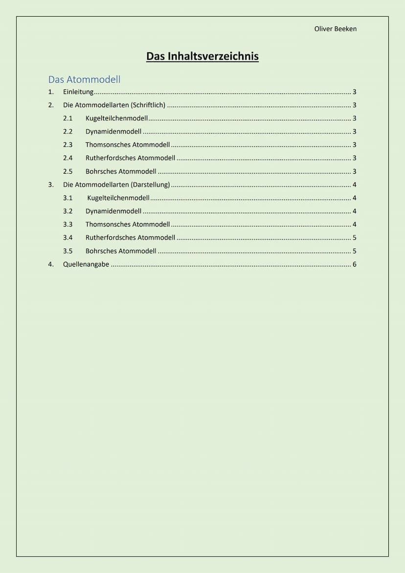 Elektron
Chemie
Das Atommodell
Neutron
Atom-
kern
Von: Oliver Beeken
Klasse: FGW01
Oliver Beeken
Proton Das Atommodell
1. Einleitung...
2. D