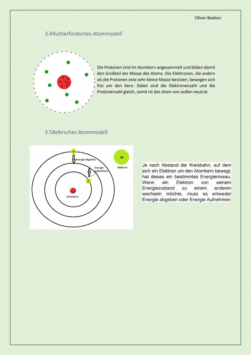 Elektron
Chemie
Das Atommodell
Neutron
Atom-
kern
Von: Oliver Beeken
Klasse: FGW01
Oliver Beeken
Proton Das Atommodell
1. Einleitung...
2. D