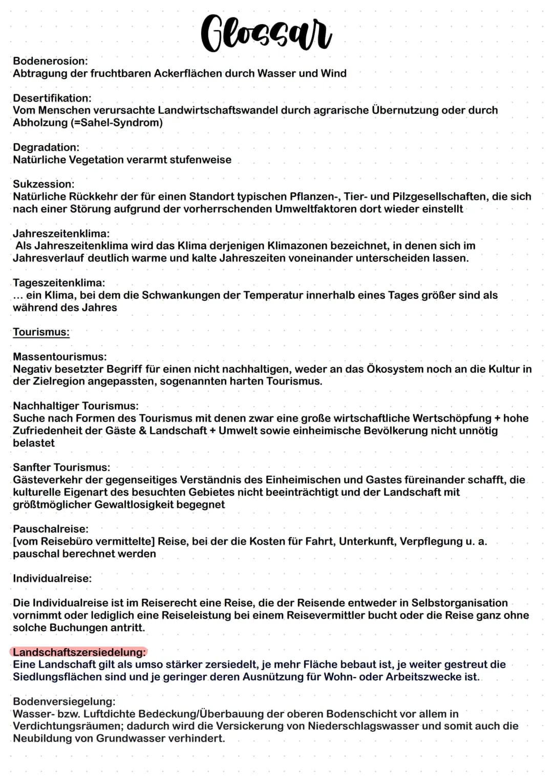 Glossar Erdkunde LK