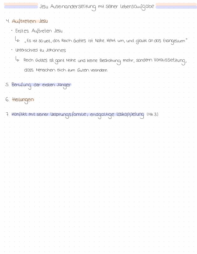 Jesu.
Auseinandersetzung mit seiner lebensaufgabe (nach Mk 1.)
1. Auftreten Johannes cles Täufers:
Lehre des Johannes
lö
,,Kehrt um, denkt u
