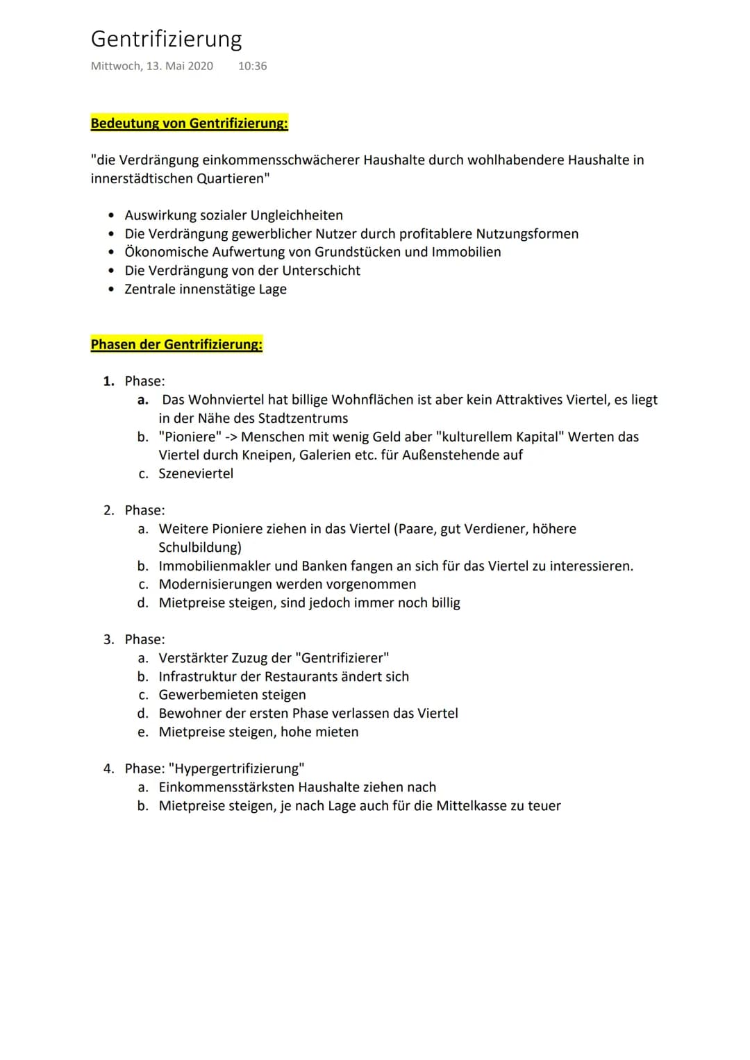 Gentrifizierung
Mittwoch, 13. Mai 2020 10:36
Bedeutung von Gentrifizierung:
"die Verdrängung einkommensschwächerer Haushalte durch wohlhaben