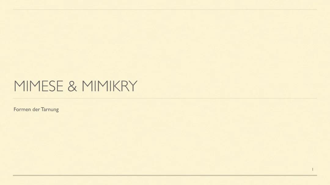 Mimikry and Mimese: Beispiele und Unterschiede für Kinder