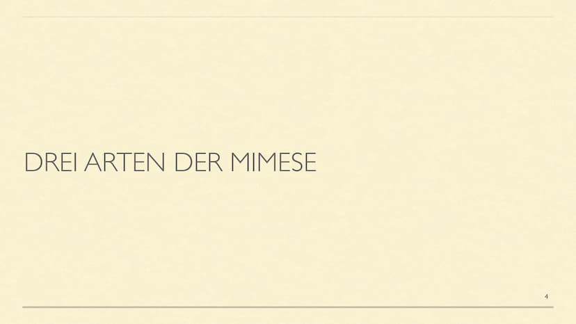 MIMESE & MIMIKRY
Formen der Tarnung INHALTSVERZEICHNIS
■ Mimese Definition
Drei Arten der Mimese + Beispiele
▪ Mimikry Definition
Arten der 