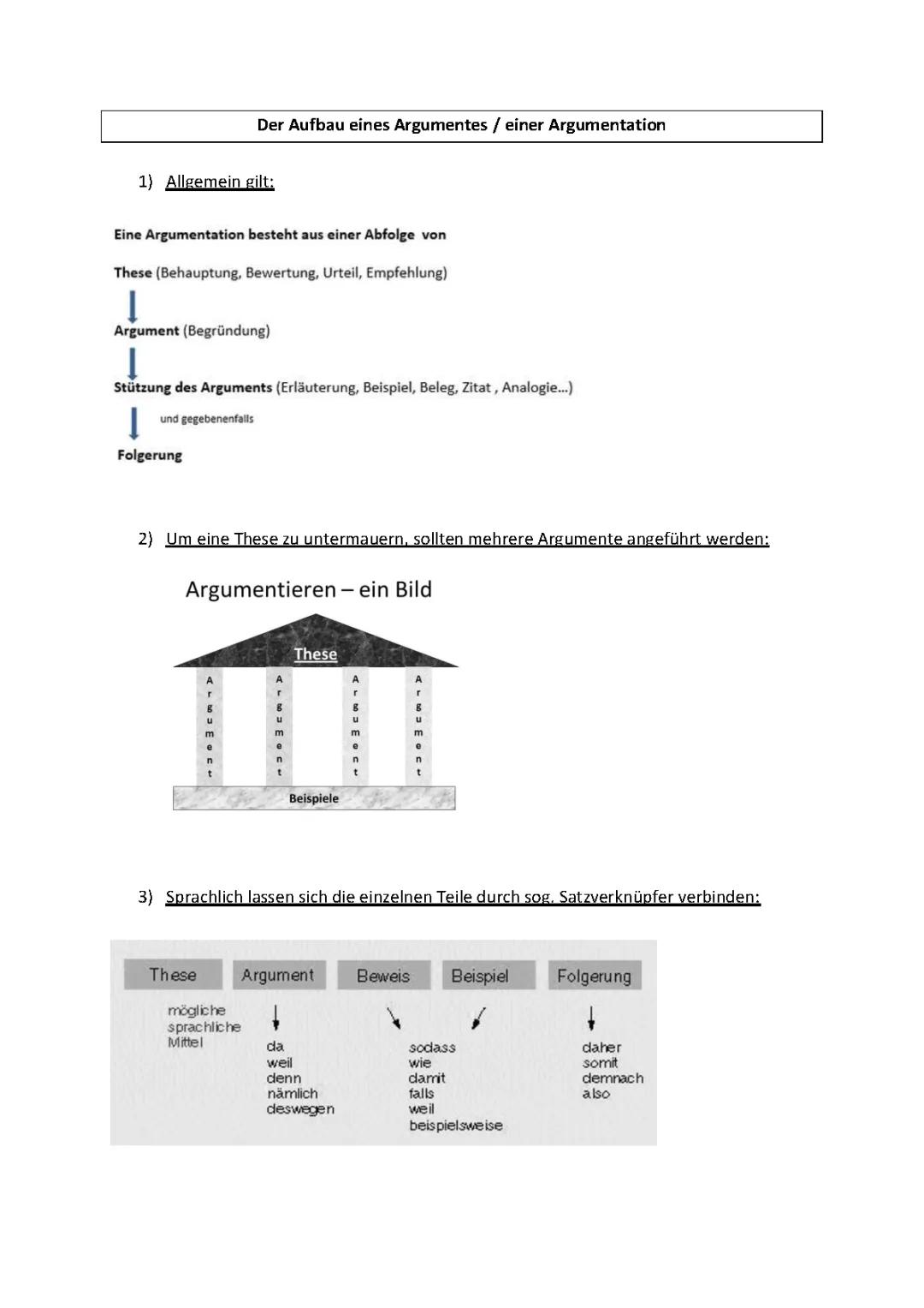 Argumentationsstruktur Beispieltext und Analyse: Argumentationsgang und Argumenttypen PDF