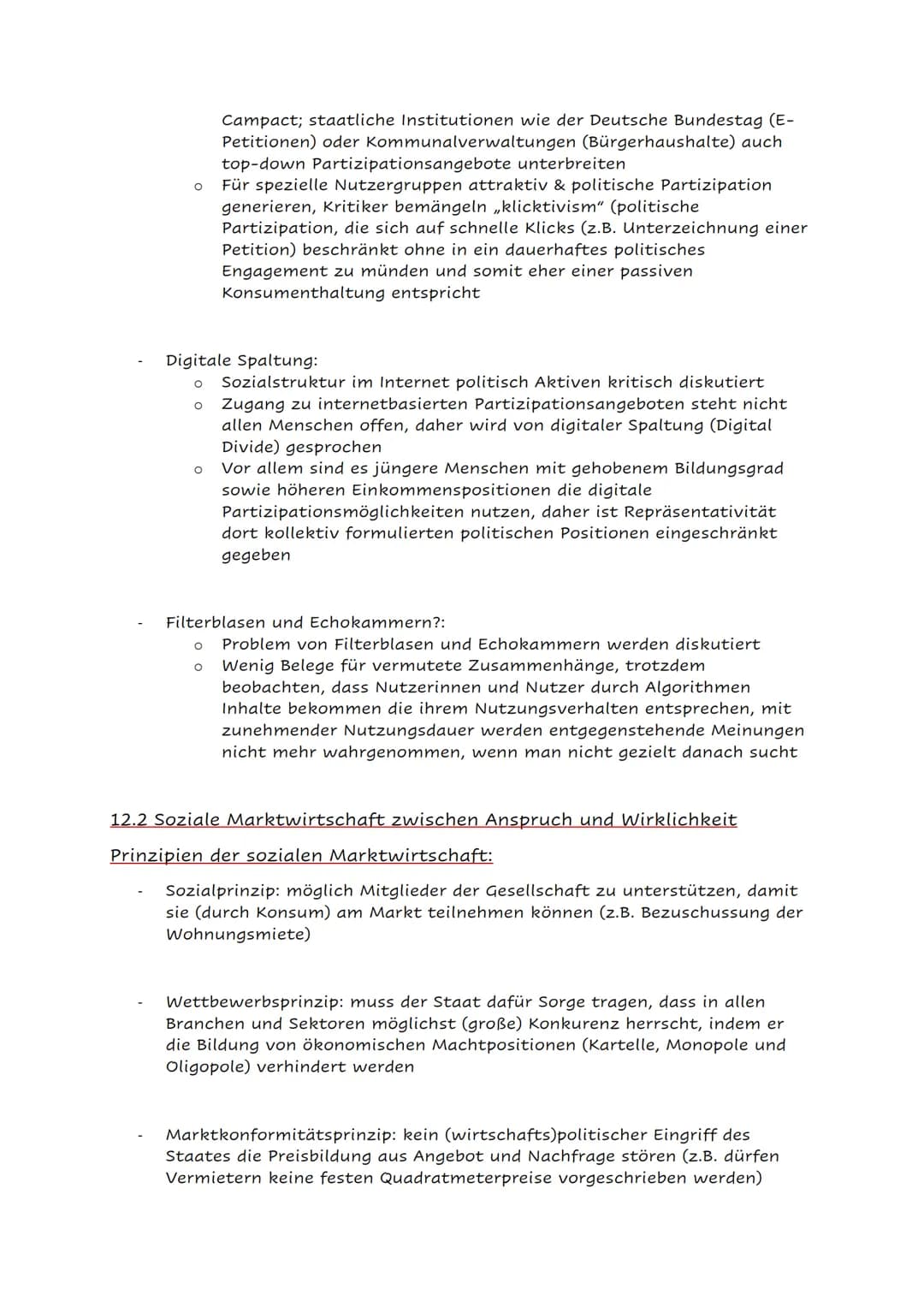 12.1 Politische Partizipation zwischen Anspruch und Wirklichkeit
Partizipation in der Demokratie (6 Stück):
Wahlen: Bevölkerung wählt die Pa