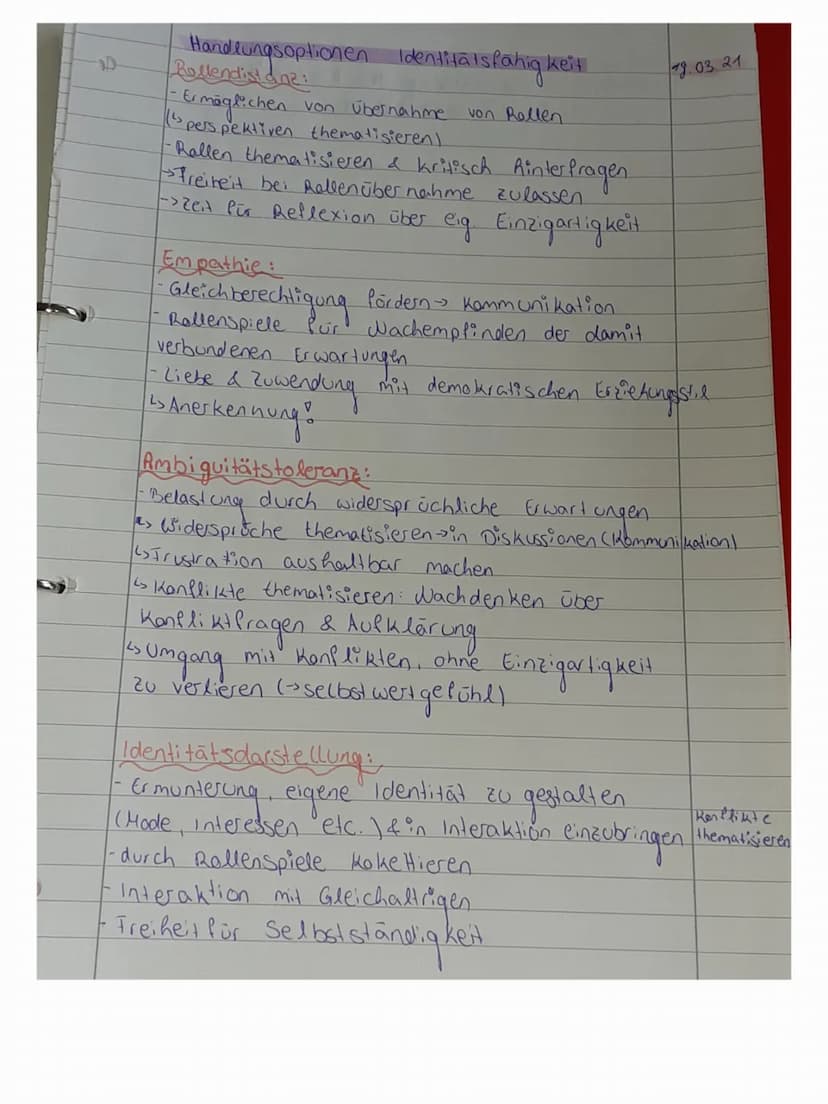 Rollendistanz
- Ich Identität als Bezugs-
and interpretationer kennury
vanici Degriff
Identitätsfördernde Fähigkeiten nach Lothar Krappmann
