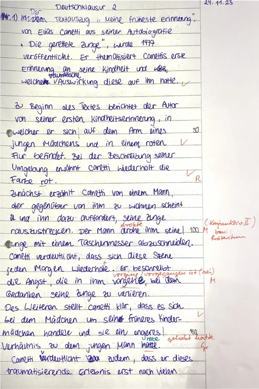 Deutschklausur Nr. 2 (12 LK)
Thema: E.T.A. Hoffmann: „Der Sandmann"- Kindheitserlebnisse im Vergleich
Aufgaben:
1. Geben Sie den Inhalt des 