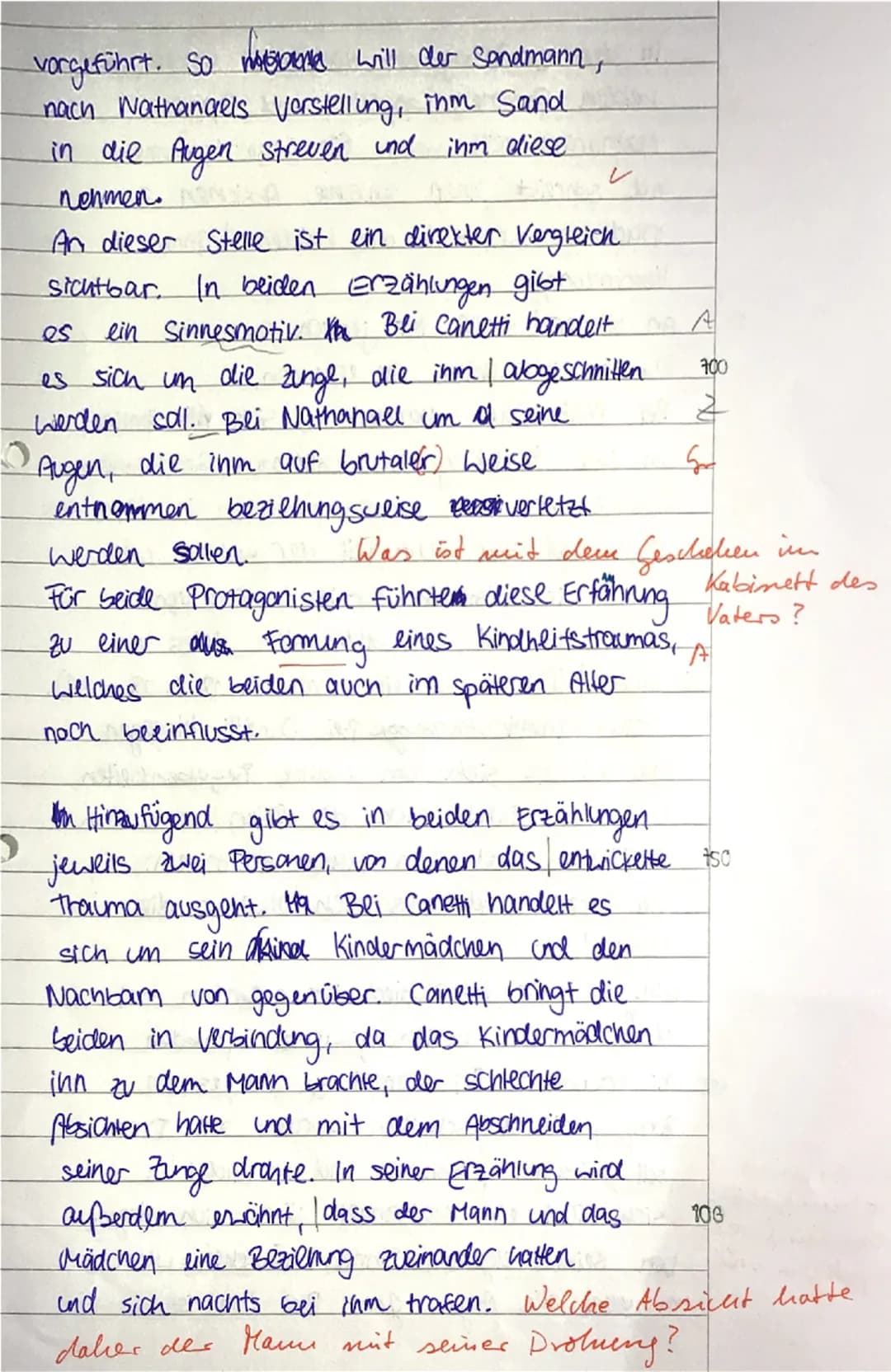 Deutschklausur Nr. 2 (12 LK)
Thema: E.T.A. Hoffmann: „Der Sandmann"- Kindheitserlebnisse im Vergleich
Aufgaben:
1. Geben Sie den Inhalt des 