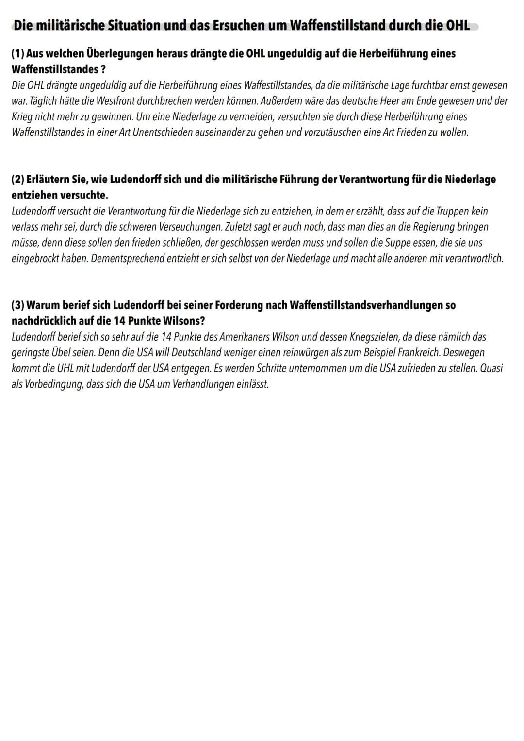 Glossar
Zusammenfassung wichtiger Punkte/
Begriffe der Seiten 190-169
Die Revolution 1918/19: Eine verratene Revolution ?
Um die Gründe der 
