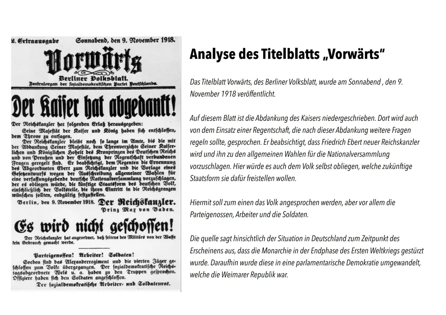 Glossar
Zusammenfassung wichtiger Punkte/
Begriffe der Seiten 190-169
Die Revolution 1918/19: Eine verratene Revolution ?
Um die Gründe der 