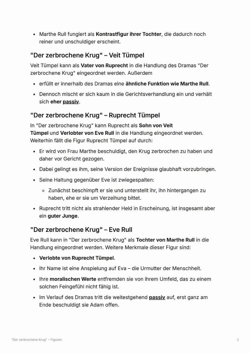 -
"Der zerbrochene Krug" –
Figuren
Die Figuren des Dramas "Der zerbrochene Krug" sind alle innerhalb
des ländlichen Milieus angesiedelt. Wäh
