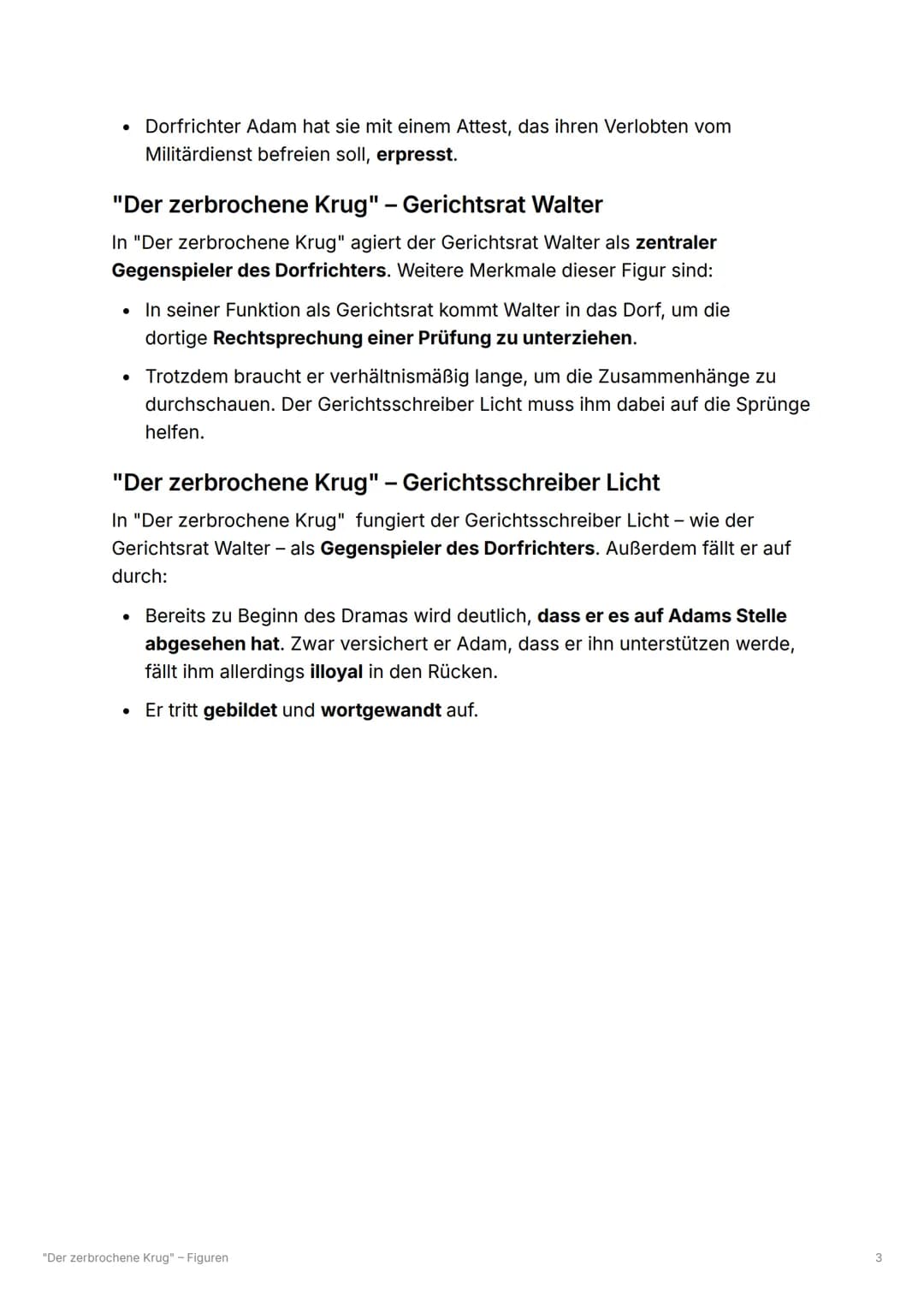 -
"Der zerbrochene Krug" –
Figuren
Die Figuren des Dramas "Der zerbrochene Krug" sind alle innerhalb
des ländlichen Milieus angesiedelt. Wäh