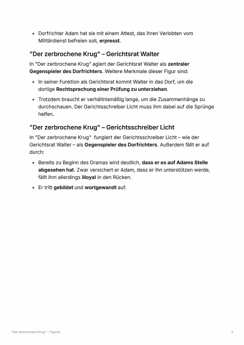 -
"Der zerbrochene Krug" –
Figuren
Die Figuren des Dramas "Der zerbrochene Krug" sind alle innerhalb
des ländlichen Milieus angesiedelt. Wäh