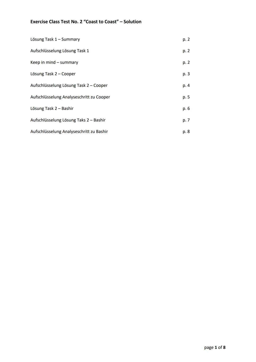 Coast to Coast — Summery and Characterisation
Name: Study_Queen
Englisch Klasse 9 Zusammenfassung
Summery and Characterisation
Coast to Coas